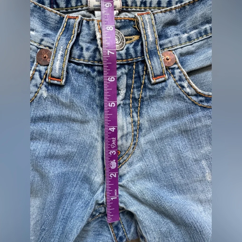 Vintage True Religion Rainbow Joey Distressed Horseshoe Pocket Jeans low rise